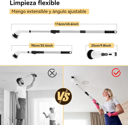Cepillo de Limpieza Eléctrico Giratorio 9 en 1