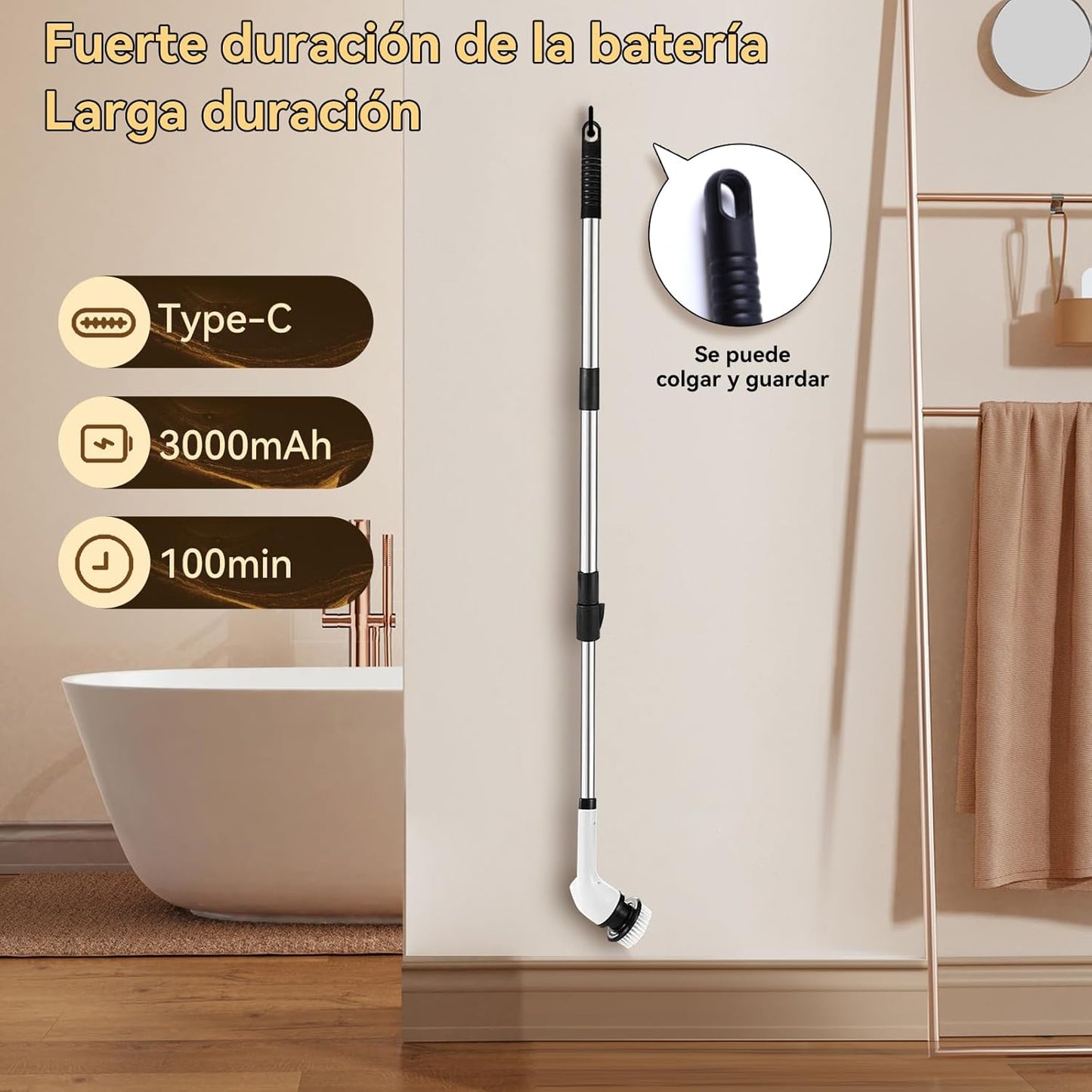 Cepillo de Limpieza Eléctrico Giratorio 9 en 1